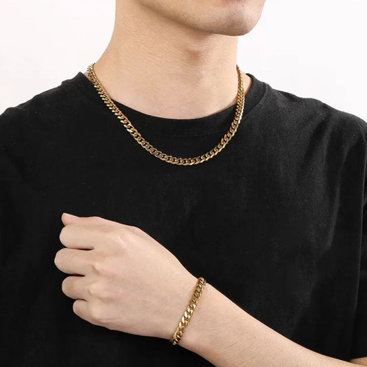 Set Cadena y Pulsera | Oro Laminado 14K