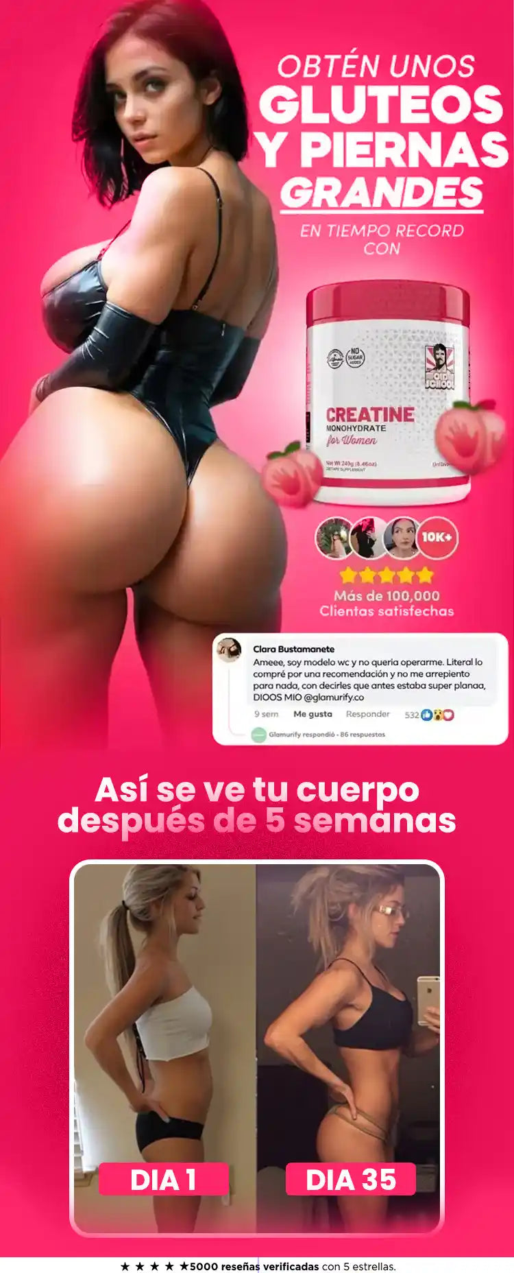 Creatine For Women - CREATINA MONOHIDRATADA 5 EN 1 RESULTADOS EN 30 DÍAS