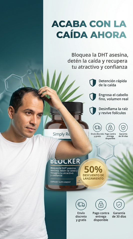 DHT BLOCKER - RECUPERA TU CABELLO DESDE LA RAÍZ Y DETÉN LA CAÍDA ANTES DE QUE SEA IRREVERSIBLE