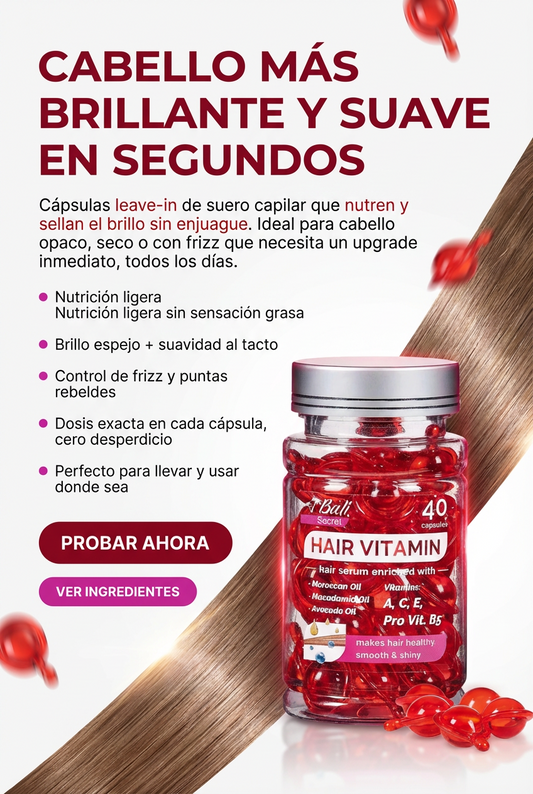 SERUM HAIR VITAMINAS PARA EL CABELLO VHL - EFECTO KERATINA INSTANTÁNEA EN CASA